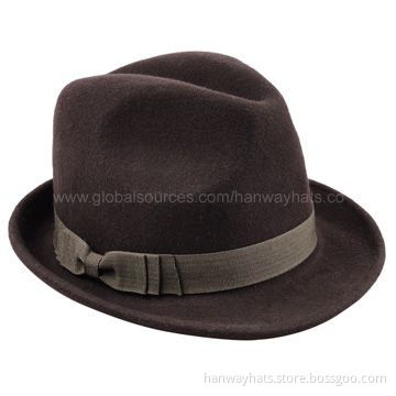 Wholesale Felt Hat with GG Band and Bow Trim